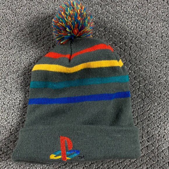 Sony PlayStation Beanie Winter Hat Toque Gray Acrylic Adult One Size Fits All - Picture 1 of 6